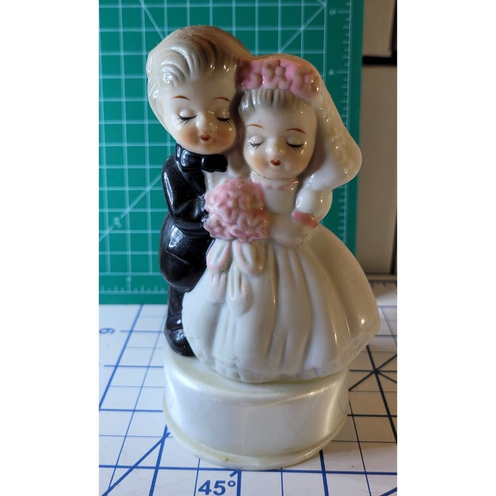 Vintage 1960s-70s Plastic Wedding Cake Topper